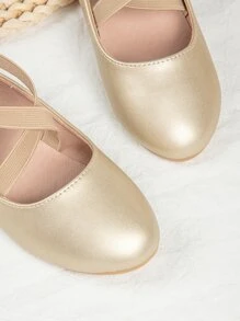 Niñas Bailarinas con diseño de lazo - Dorado - Ver 3