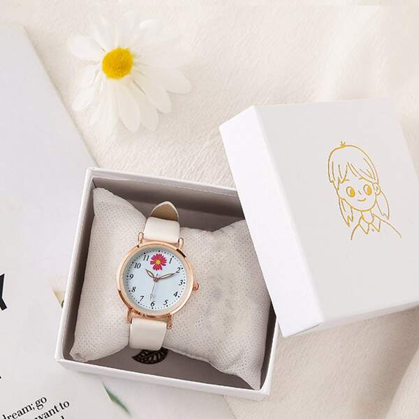 

1pc Daisy Pattern Quartz Watch