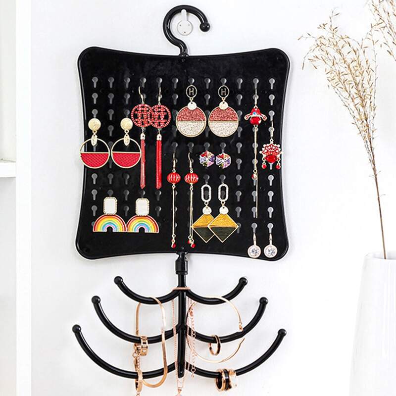

1pc Hanging Jewelry Rack, Black