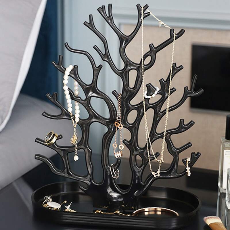 

1pc Coral Shaped Jewelry Rack, Black
