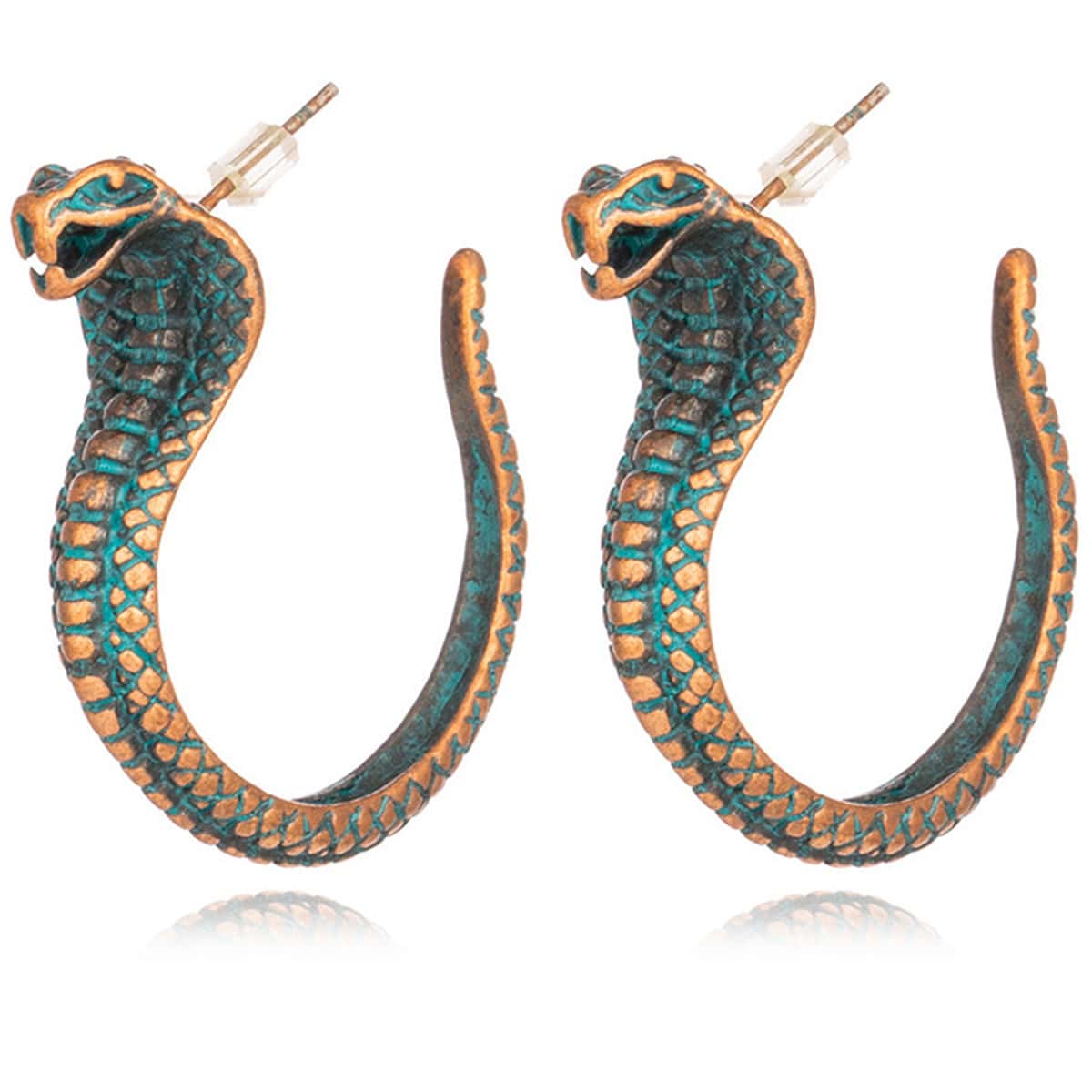

Snake Design Hoop Earrings, Multicolor