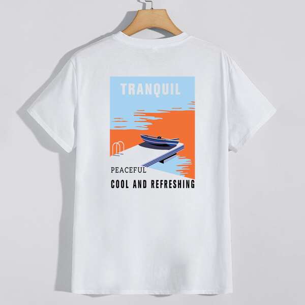 

Men Graphic & Letter Graphic Tee, White