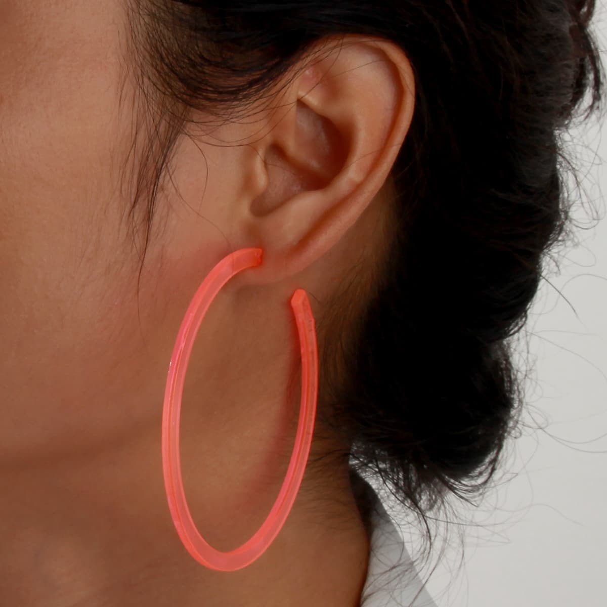 

Minimalist Hoop Earrings, Hot pink