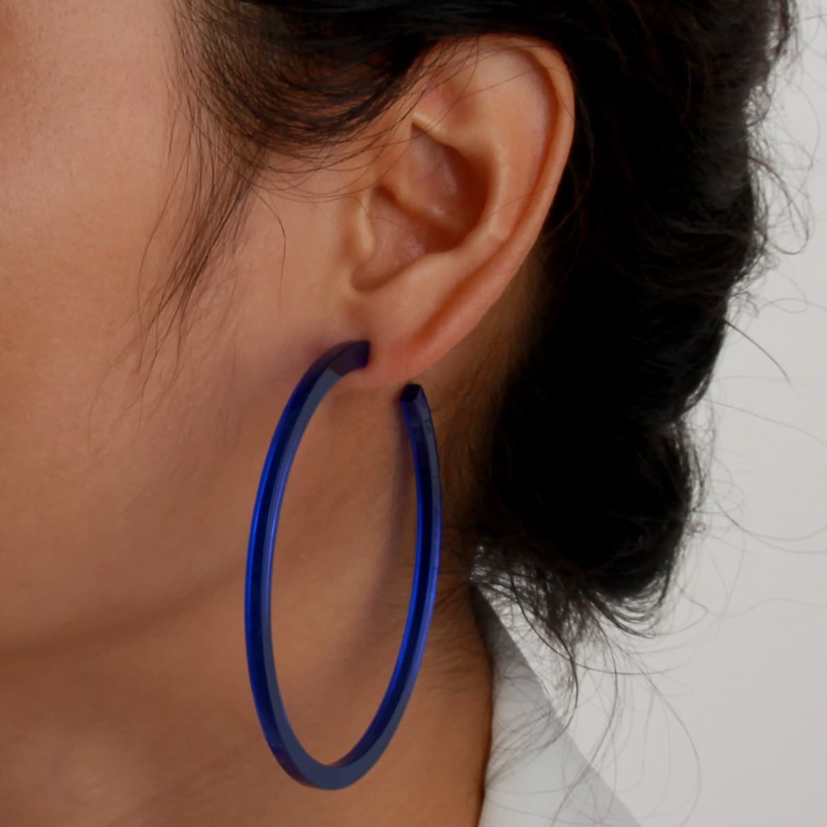 

Minimalist Hoop Earrings, Royal blue