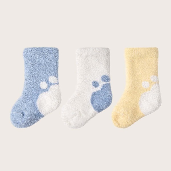 

3pairs Baby Cartoon Graphic Crew Socks, Multicolor