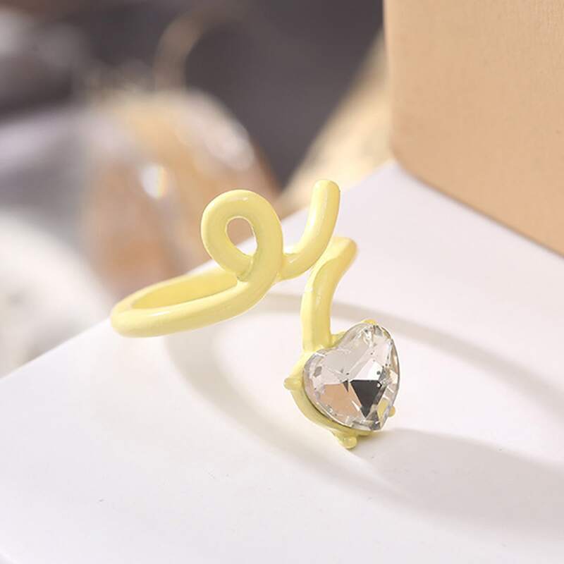 

Rhinestone Decor Ring, Yellow