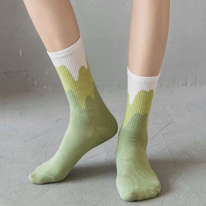 

Color Block Crew Socks, Green