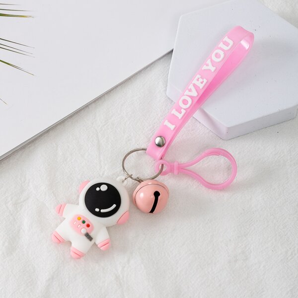 

Girls Cartoon Design Bag Charm, Pink