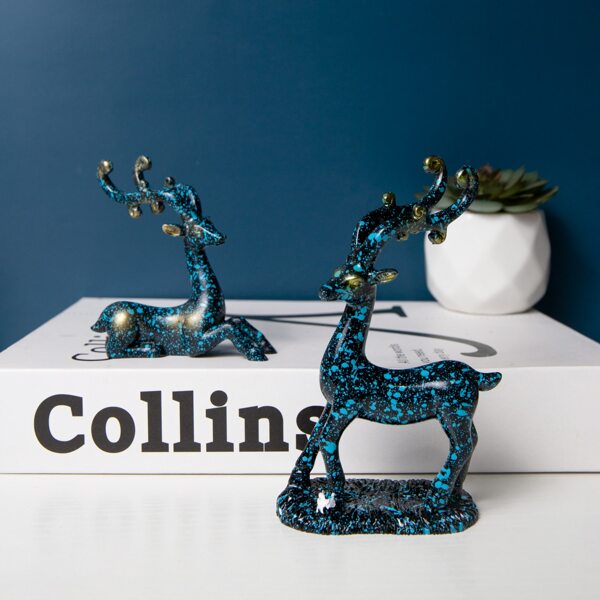 

2pcs Deer Shaped Art Decoration, Blue