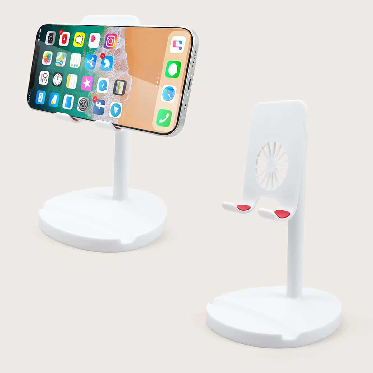 

1pc Adjustable Desktop Phone Holder, White