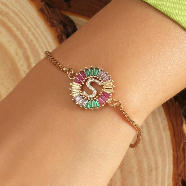 

Zircon Decor Bracelet, Gold