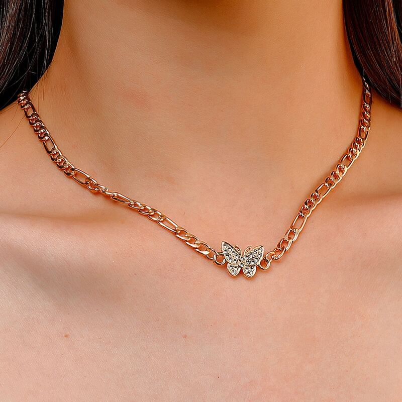 

Butterfly Decor Chain Necklace, Gold