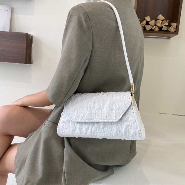 

Minimalist Flap Baguette Bag, White