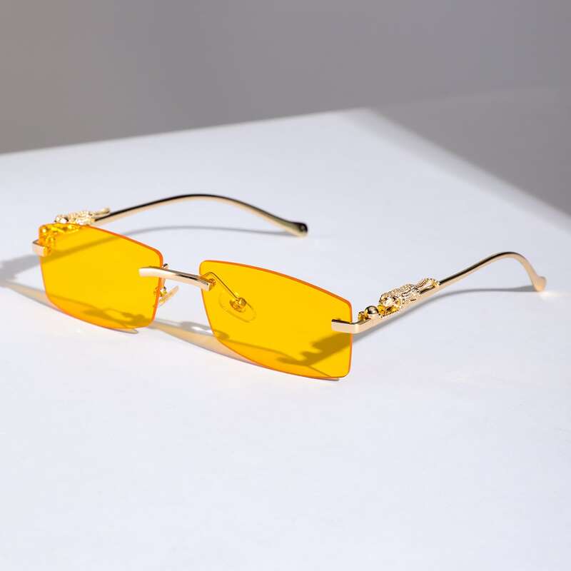 

Guys Rimless Tinted Lens Sunglasses, Yellow
