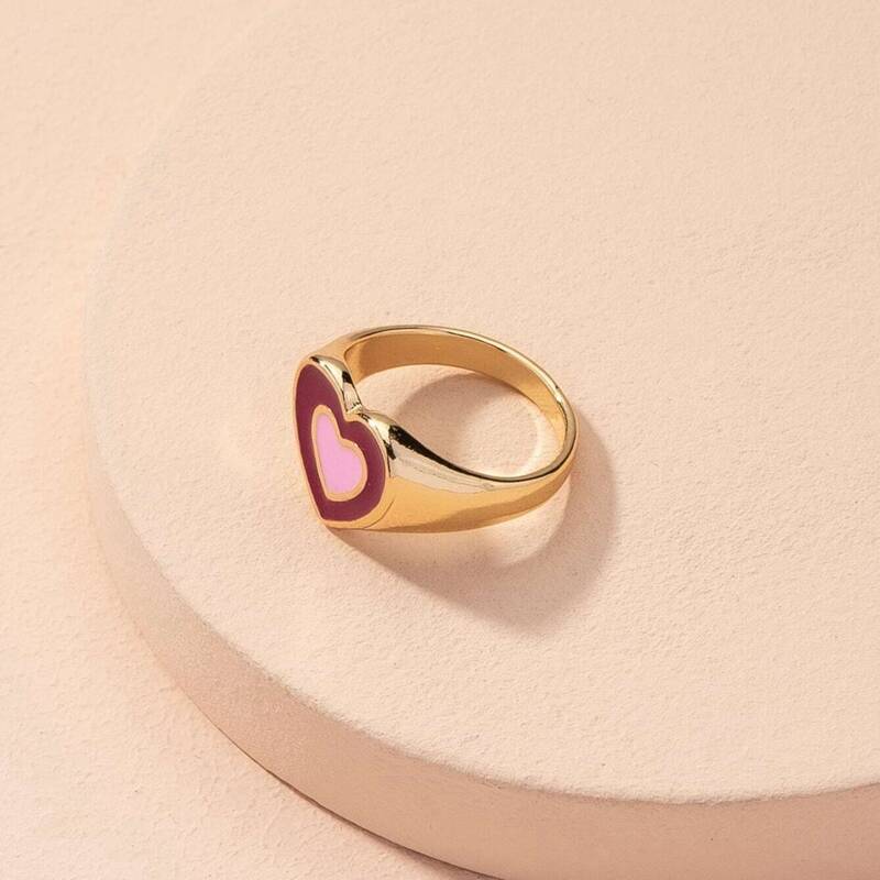 

Heart Design Ring, Pink