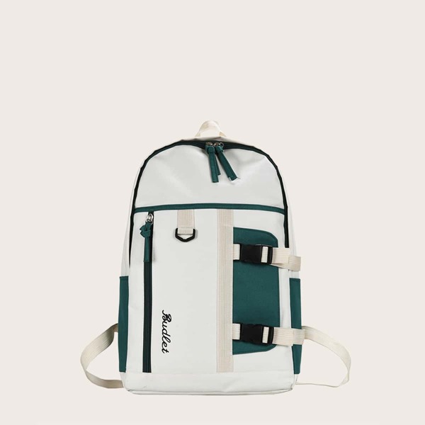 

Men Colorblock Buckle Decor Backpack, Multicolor