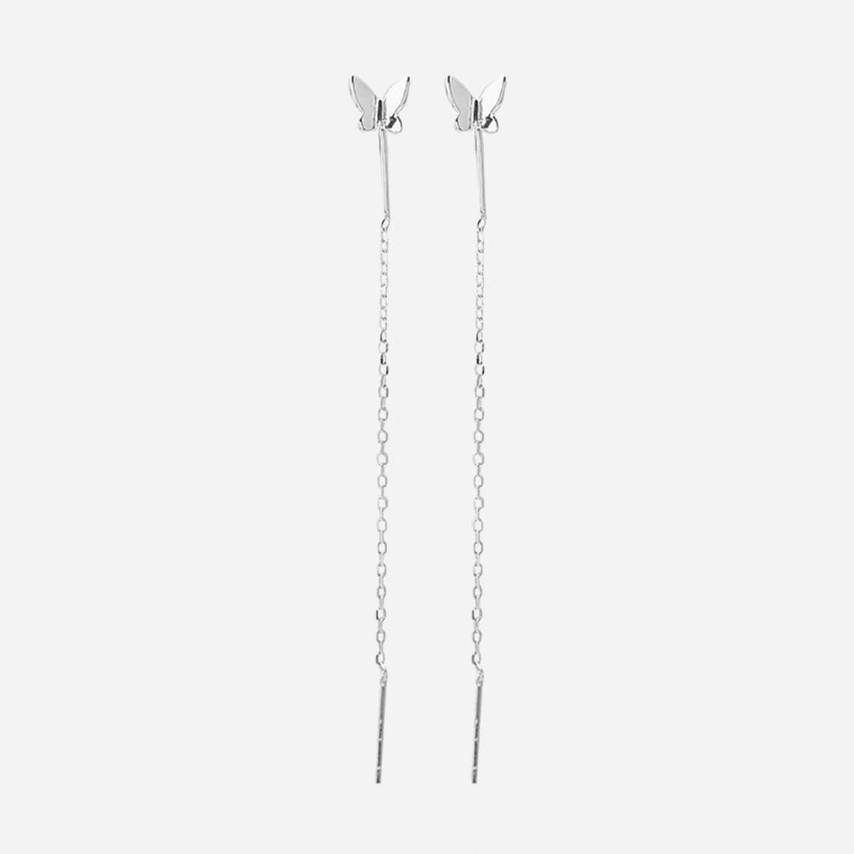 

Butterfly Design Earrings, Silver