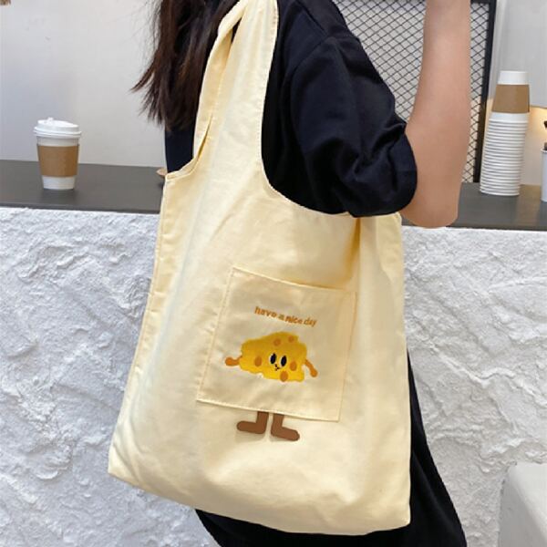 

Cartoon Graphic Canvas Shoulder Bag, Yellow