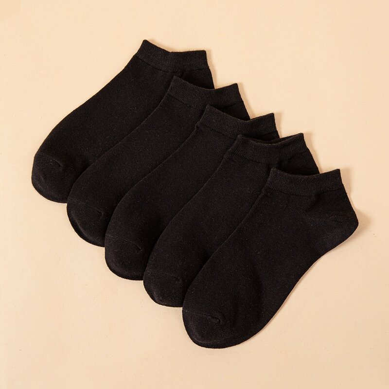

Guys 5pairs Solid Ankle Socks, Black