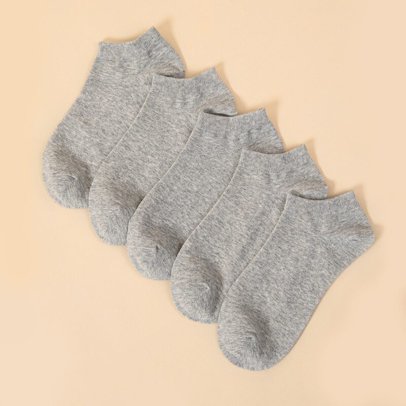 

Guys 5pairs Solid Ankle Socks, Light grey
