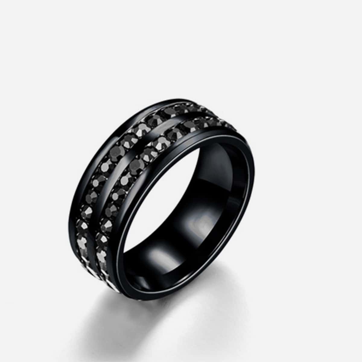 

1pc Rhinestone Decor Ring, Black