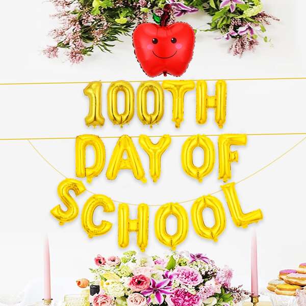 

17pcs Back To School Decoration Balloon, Multicolor
