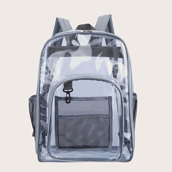 

Clear Large Capacity Trim Backpack, Grey