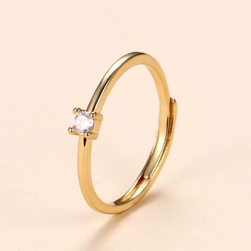 

1pc Rhinestone Decor Ring, Gold