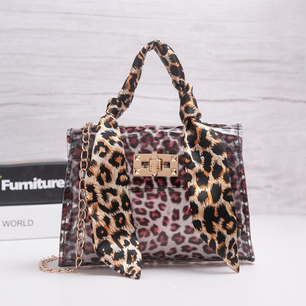 

Leopard Turn-lock Satchel Bag, Multicolor