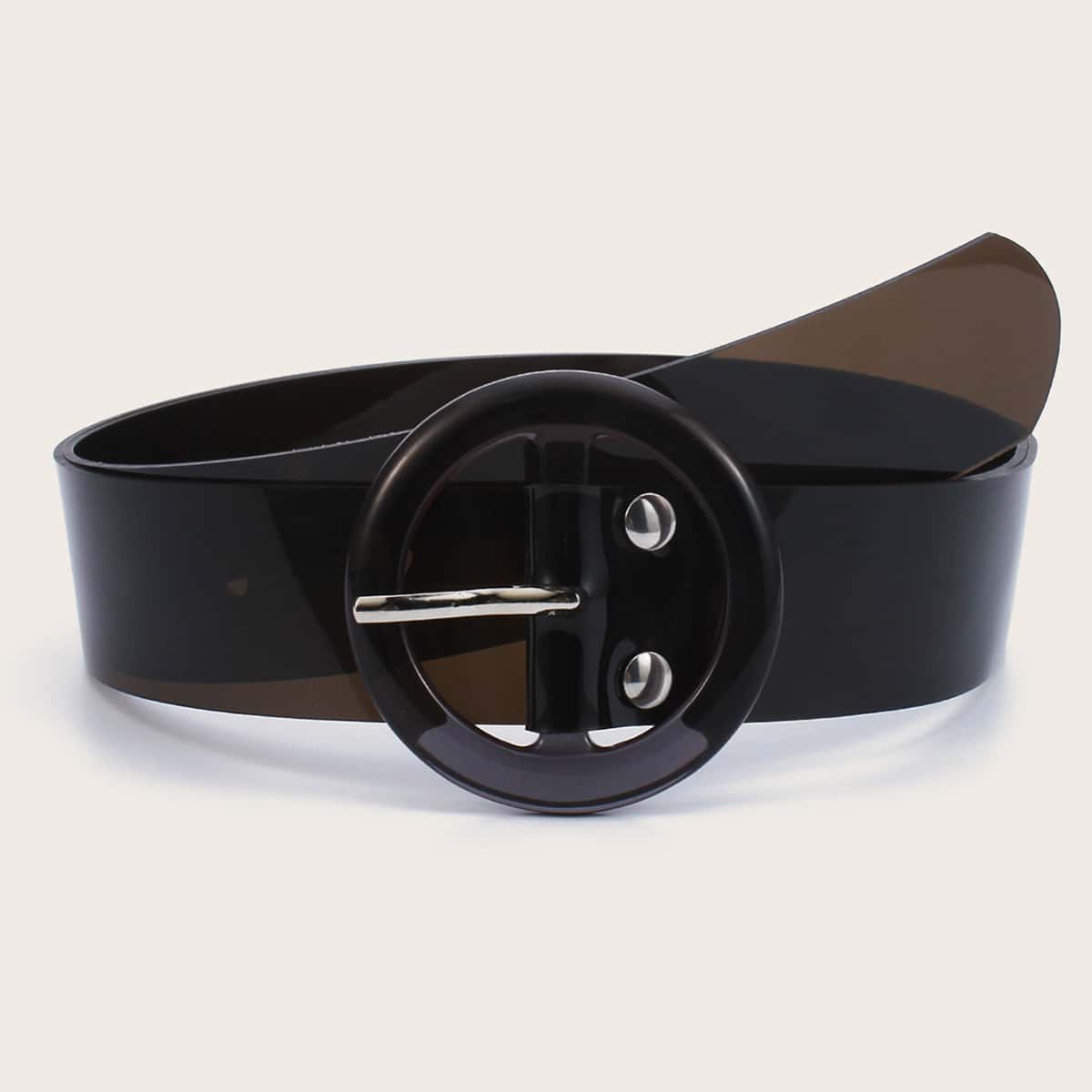 

Ring Decor Buckle Belt, Black