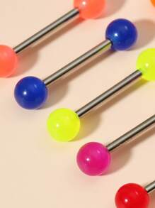 10入組/套男士夜光舌杠鈴環中性時尚朋克身體穿刺首飾適用於首飾類禮品 - 彩色 - 查看 5