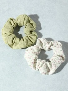 2pcs Ditsy Floral Print Scrunchie - Multicolor - View 4