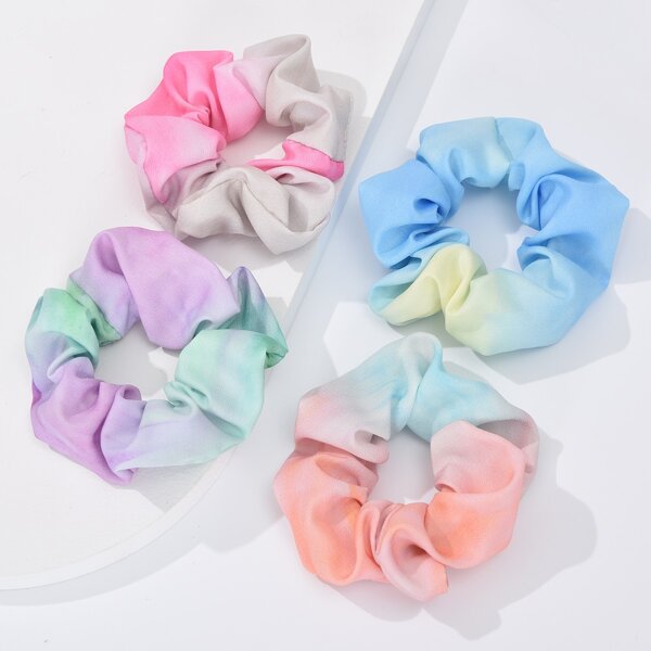 

4pcs Tie Dye Scrunchie, Multicolor