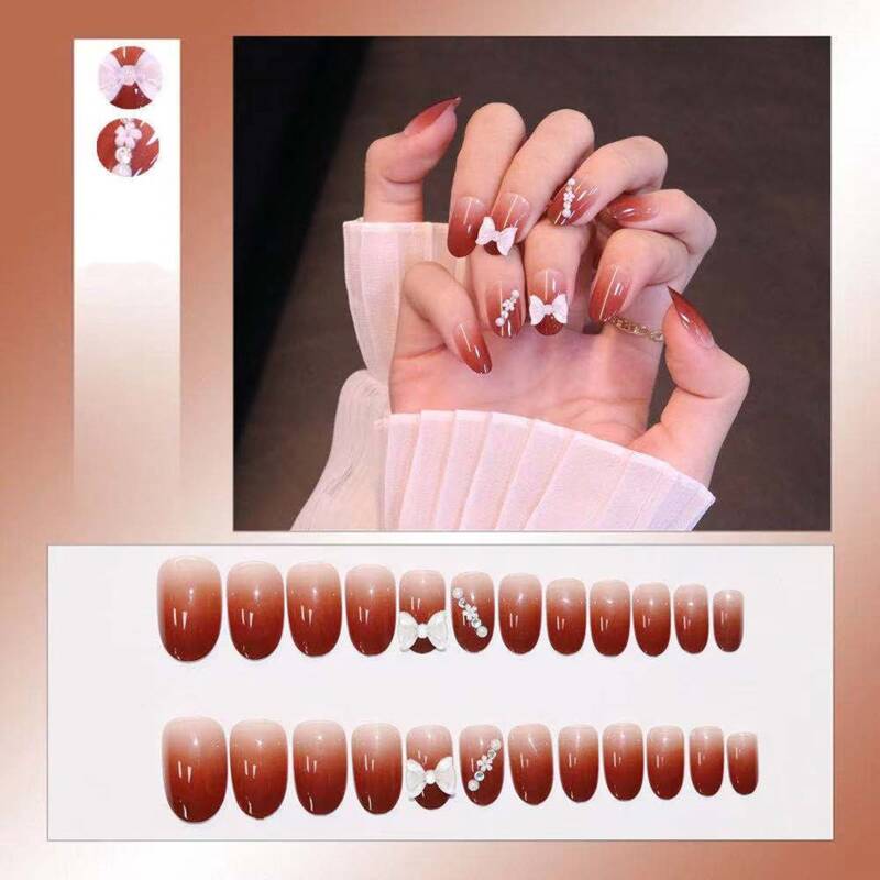 

24pcs Ombre Fake Nail, Multicolor