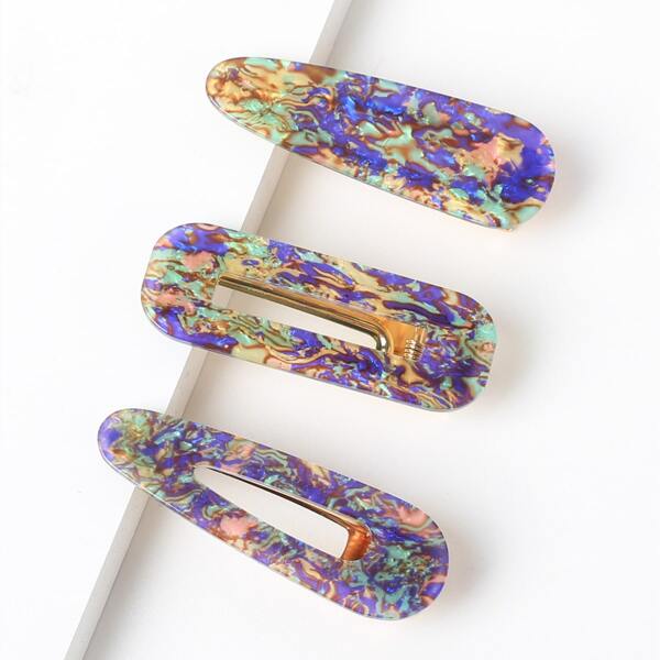 

3pcs Minimalist Hair Clip, Multicolor