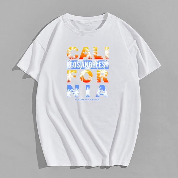 

Men Letter Graphic Tee, White