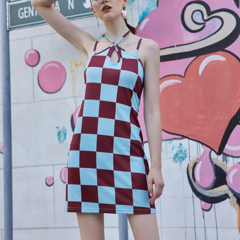 

Plaid Cami Dress, Multicolor