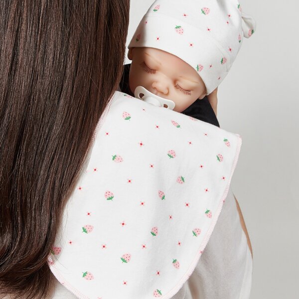 

Strawberry Print Burp Towel, Multicolor