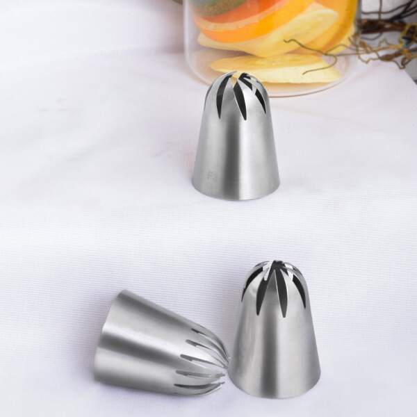 

3pcs Stainless Steel Piping Nozzle, Silver