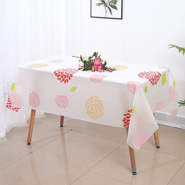 

1pc Graphic Print Tablecloth, Multicolor