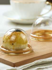 50 Chiếc Hộp Bánh Cupcake Cá Nhân, Hộp Đựng Bánh Cupcake Trong Suốt Có Nắp Vòm, Hộp Đựng Bánh Cupcake Bằng Nhựa Để Làm Bánh Đồ Dùng Học Tập Túi Đựng Thực Phẩm Hộp Thực Phẩm Thích Hợp Cho Kẹo Bánh Quy Sô Cô La, V. V. - Vàng - Xem 3