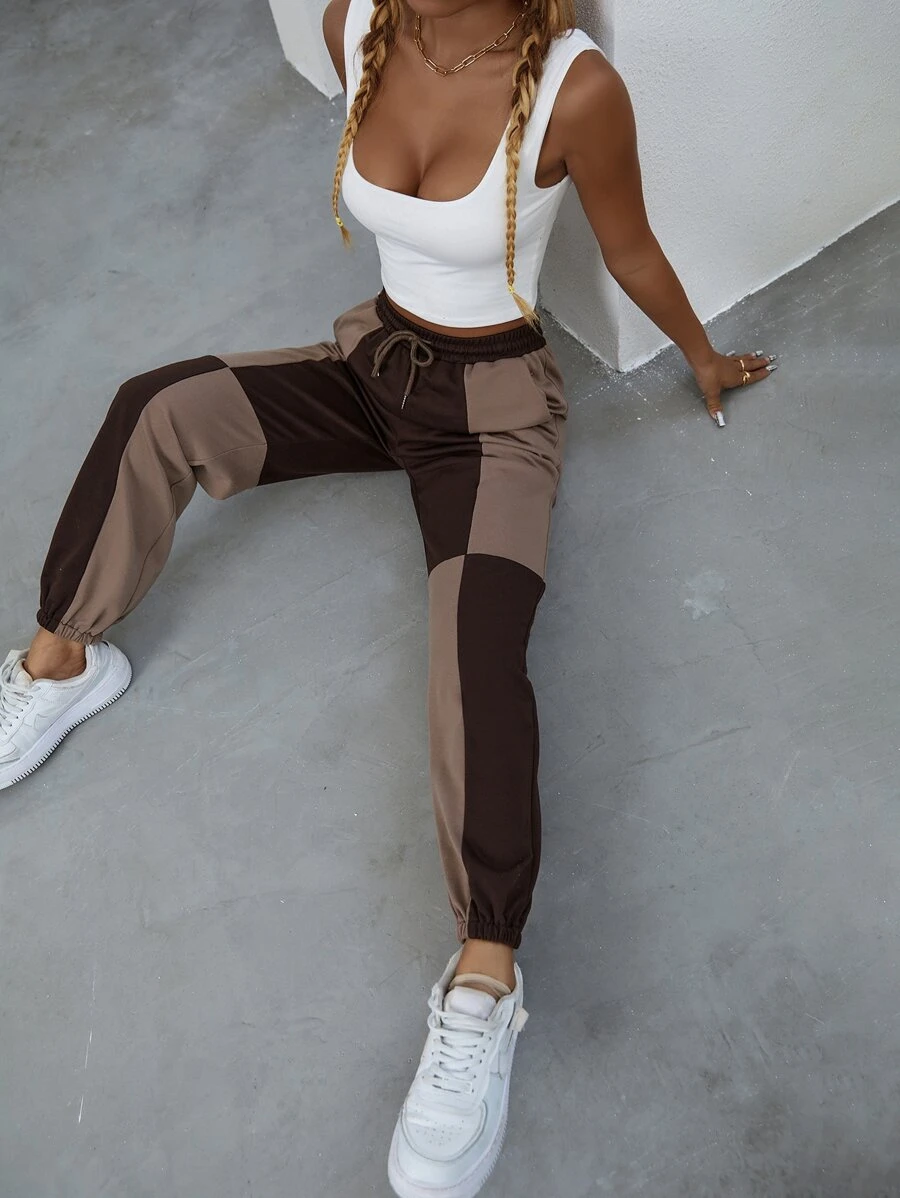 SHEIN Unity Quần thể thao Dây kéo Khối Màu - Nhiều màu - Xem 1