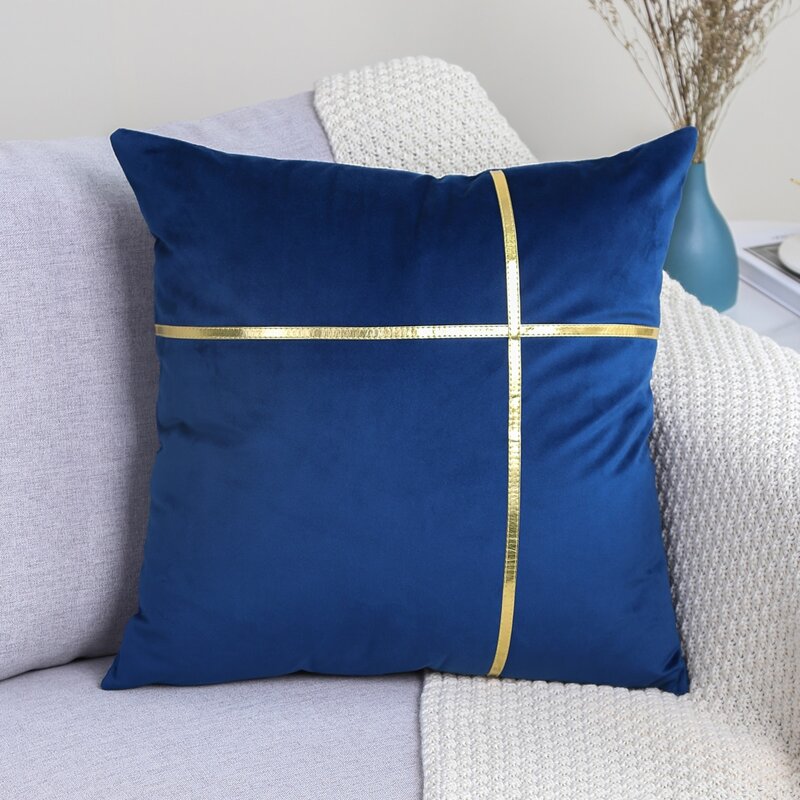 

1pc Two Tone Cushion Cover Without Filler, Royal blue
