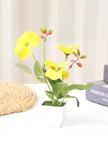 1 cái hoa trong chậu nhân tạo - Màu vàng - Xem 1
