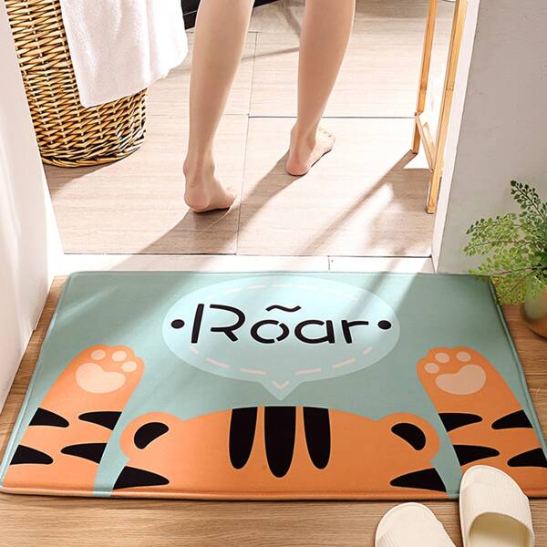 

Kids Cartoon Tiger Print Floor Carpet, Multicolor