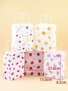 5 piezas Bolsa de regalo con estampado de fruta - Multicolor - Ver 2