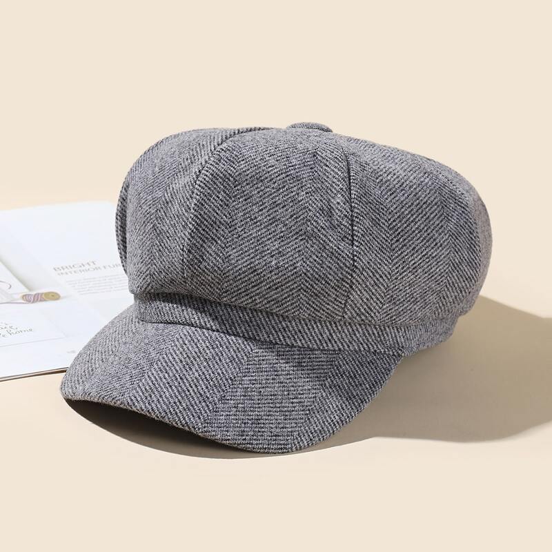 

Simple Baker Boy Hat, Grey