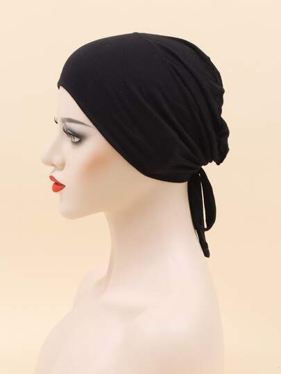 1pc Women Drawstring Detail Solid Hat Hair Bonnets Women Turban Bonnet Hair Bonnet Turban Sleep Bonnet