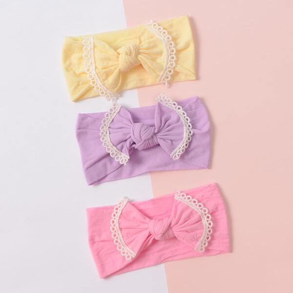 

3pcs Baby Bow Knot Hair Band, Multicolor