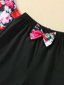 小女童滿版印花荷葉邊上衣和前蝴蝶結短褲 - 彩色 - 查看 3